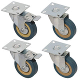 8 Packs 3 Inches (4 with Brakes, 4 Without),360 Degree Swivel Caster Wheels Set,KINJOEK Polyvinyl Chloride Caster Wheels with Brakes for Carts, Furniture, Workbench, Trolley, 880lb Total Capacity,Gray KINJOEK