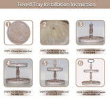 Krismax Decorative Trays - Two Tiered Tray Stand Rustic Tiered Tray Decor Farmhouse 2 Tiered Tray Serving Tray Seasonal & Holiday Decoration Wooden Tray for Coffee Table Farmhouse Display Stand Tray Krismax