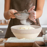 Dimpola Banneton Bread Proofing Basket, Banneton Basket Set of 2, 9 inch Sourdough Proofing Basket Round Proofing Bowls Handmade Rattan Baskets and Liners, Artisan Sourdough Bread Making Kit Dimpola