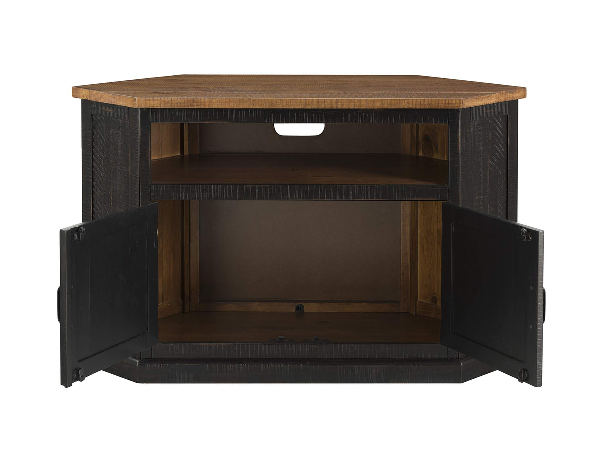 Martin Svensson Home Rustic Corner TV Stand, Antique Black and Honey Tobacco Martin Svensson Home