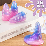 Unicorn Slime Party Favors for Kids, 36 Pack Non-Sticky & Stretchy Unicorn Slime Kit, Birthday Gift, School Classroom Award, Goodie Bags Stuffers, Basket Eggs Filler, Slime Bulk Set for Girls Boys BYONEBYE