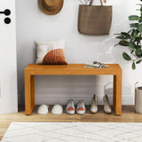 Tangkula Patio Acacia Wood Bench, 36” Outdoor All-Slat Wood Bench for 2 People, 800 lbs Capacity, Outdoor Backless Seating Furniture for Park, Garden, Yard, Porch (1,Teak) Tangkula