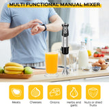 1000W 6-in-1 Immersion Blender Handheld, 12 Speed Hand Blender with 600ml Mixing Beaker, 500ml Chopper, 304 Stainless Steel Blades, Whisk, Milk Frother For Soup, Smoothie, Sauce, Pureel Danett
