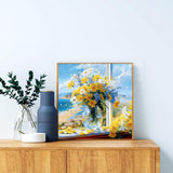 YarnWhimsy Flower Paint by Numbers Kit for Adults,Adult Paint by Number Kits on Canvas,Flowers Paint by Numbers DIY Acrylic Oil Painting Perfect for Gift Home Wall Decor(16x16inch) YarnWhimsy