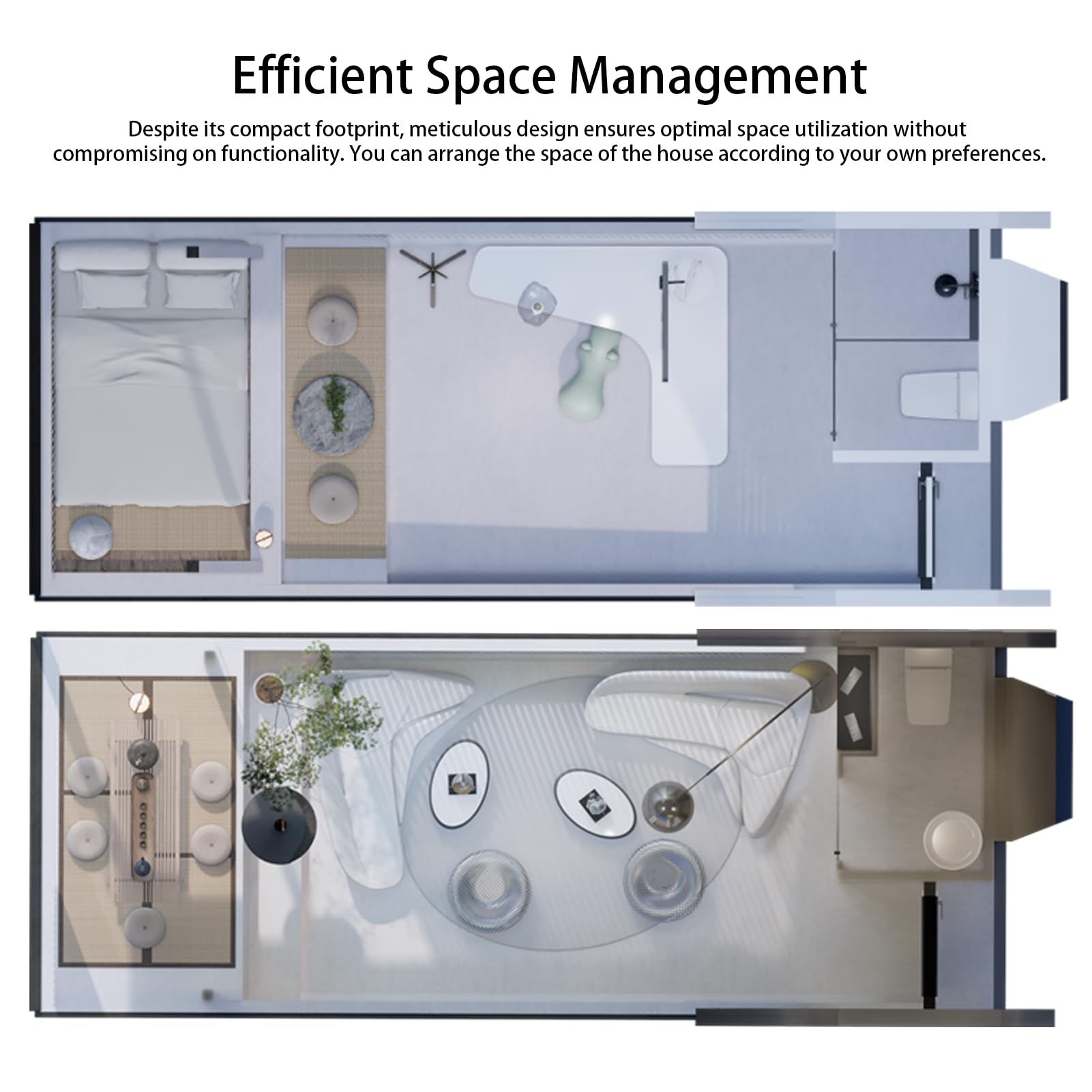 Prefab Tiny House, 40ft Prefab Mobile Home with Bathroom & Bedroom, Portable Home for Adults, Off-Grid Living, Backyard or Hotel Use, Small Prefabricated House 29.4m² – Prepaid Deposit - WoodArtSupply