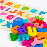 Alphabet Puzzle Wooden Puzzles for Toddlers 3 4 5 Year Old, ABC Puzzle Shape Alphabet Learning Puzzles Toys with Puzzle Board & Letter Blocks, Preschool Educational for Girls Boys Attmu