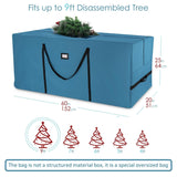 Christmas Tree Storage Bag - Extra Large Tree Rolling Storage Bag - Fits Upto 9 ft. Artificial Disassembled Trees, Durable Handles & Wheels for Easy Carrying & Transport - Tear Proof Oxford Duffle Bag Hearth & Harbor