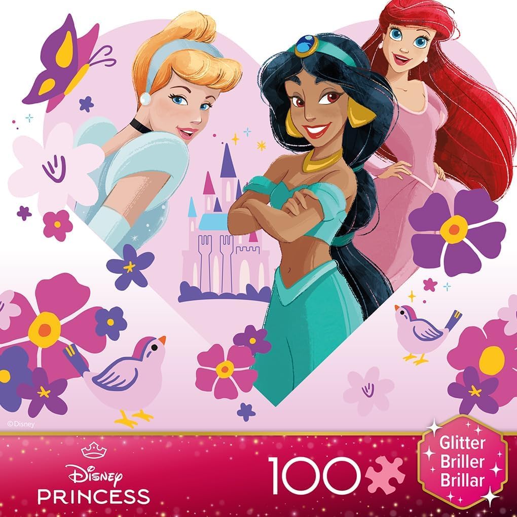 Ceaco - Disney - Princess Trio - Glitter Puzzle - 100 Piece Jigsaw Puzzle Ceaco