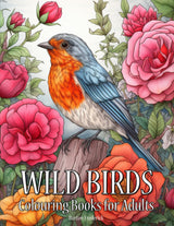 Wild Birds: Colouring Books for Adults - 50 Beautiful Birds Illustrations Majosta