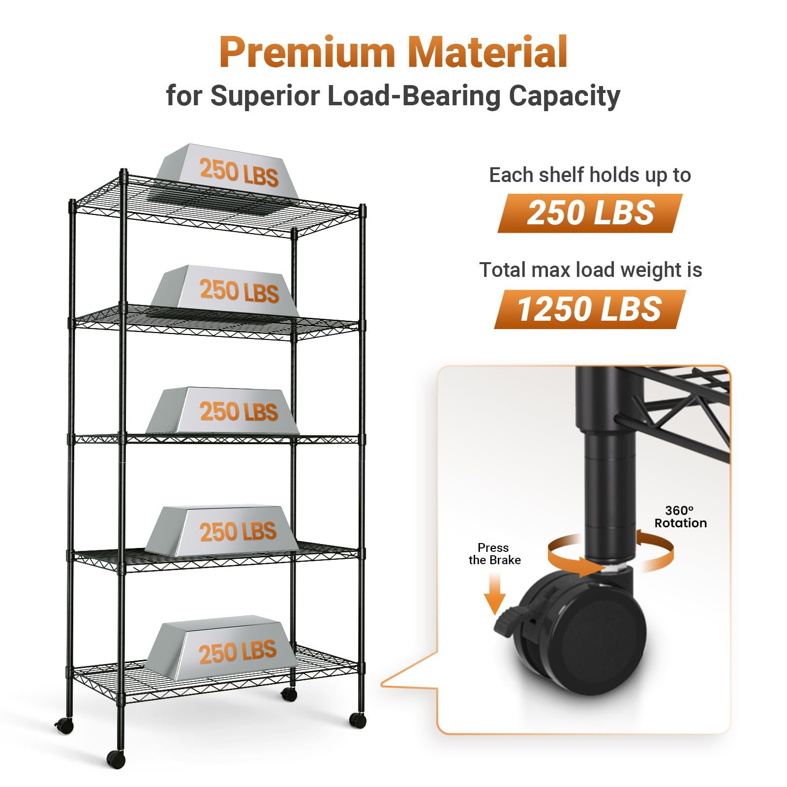 YSSOA Heavy Duty 5-Shelf Shelving Unit，2-Pack - WoodArtSupply