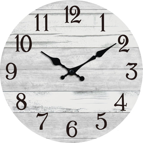KECYET Wall Clock Battery Operated 8 Inch Gray Silent Non Ticking Country Rustic Design Vintage Retro Decorative for Bathroom Kitchen Bedroom KECYET
