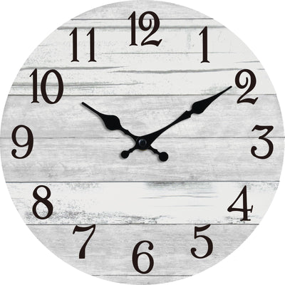 KECYET Wall Clock Battery Operated 8 Inch Gray Silent Non Ticking Country Rustic Design Vintage Retro Decorative for Bathroom Kitchen Bedroom