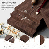 ROYMELO 48x84 inch (Double 24×84 inch Door) Sliding Barn Wood Door Slab with 8ft Hardware Kit and Handle, Coffee, K Shape, Simple DIY Assembly ROYMELO