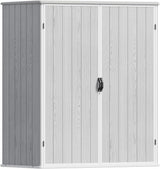 Patiowell Outdoor Storage Shed 5x3 FT, Plastic Garden Organizer Cabinet with Lockable Doors & Strong Roof for Patio Furniture, Pool Accessories, Lawn Tools, Light Grey Patiowell