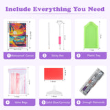 SENQAO Car Diamond Art Kits for Adults, 5D Coconut Tree Diamond Art Kits, Sunset Landscape Paint Round Full Drill DIY Diamond Art Kits for Home Wall Decor 11.8x15.7 inch SENQAO