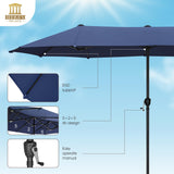 HERA'S PALACE 13 ft Rectangle Patio Umbrellas, Large Outdoor Umbrella with Crank, Powerful UV Protective, Table Umbrella Outdoor Patio for Backyard, Pool, Garden, Deck HERA'S PALACE