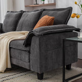 TYBOATLE Sofa Couches for Living Room, Mid-Century Modern Comfy 85" W Loveseat w/2 USB Charger & Wide Arms, 3 Seater Cloud Small Couch Sofas for Small Space Apartment Bedroom Office (Dark Grey) TYBOATLE