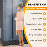 Lajou Portable Sauna Box for Home Steam Sauna Indoor Foldable Sauna Tent Personal Full Body Spa with 3L 110V 1200W Steamer, Remote Control, Folding Chair, 9 Levels, Black, 35.4"x35.4"x70.9" Lajou