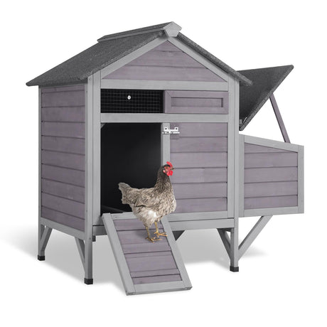 AIVITUVIN Chicken Coop for 2 Chickens Home Ues Outdoor Small Wooden Chicken House with Expandable Run for Poultry Duck Coop Pull Out Tray Quail Cage,Hen Habitat Aivituvin