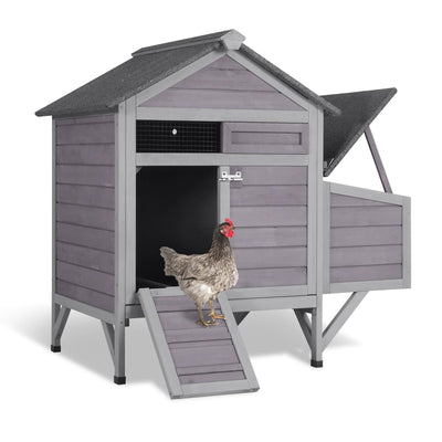 AIVITUVIN Chicken Coop for 2 Chickens Home Ues Outdoor Small Wooden Chicken House with Expandable Run for Poultry Duck Coop Pull Out Tray Quail Cage,Hen Habitat