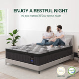 VISCOUNTESS Queen Mattress, 14 Inches Hybrid Mattress Bed in a Box with Gel Memory Foam & Pocket Spring, Euro Top, Medium Firm for Back Support & Pressure Relief, Motion Isolation, Grey VISCOUNTESS