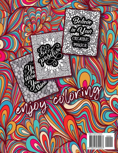 Easy Coloring Book for Adults & Teen Girls - Inspirational Quotes: You are Braver Than You Believe | Simple Large Motivational Coloring Gift Book & Pages for Women Relaxation & Teenage Girls