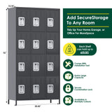 GangMei Employee Locker, Tall Metal Locker with 12 Doors, 72" Storage Locker for Employees School Hospital Garage Gym Home Office with Hooks Requires Assembly (Dark Gray) GangMei