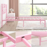 Elephance Full Bed Frame with Headboard Metal Bed Frame Full Size with 11.2" Storage Space No Box Spring Needed Easy Assembly,Pink Elephance