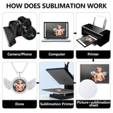 9 Pieces Sublimation Blank Necklace with Chain Set Blank Necklace Rhinestone Wing Shape Bezel Pendant Tray, 25 mm Sublimation Sheet, Double Sided Tape for DIY (Round Shape Style) Hicarer