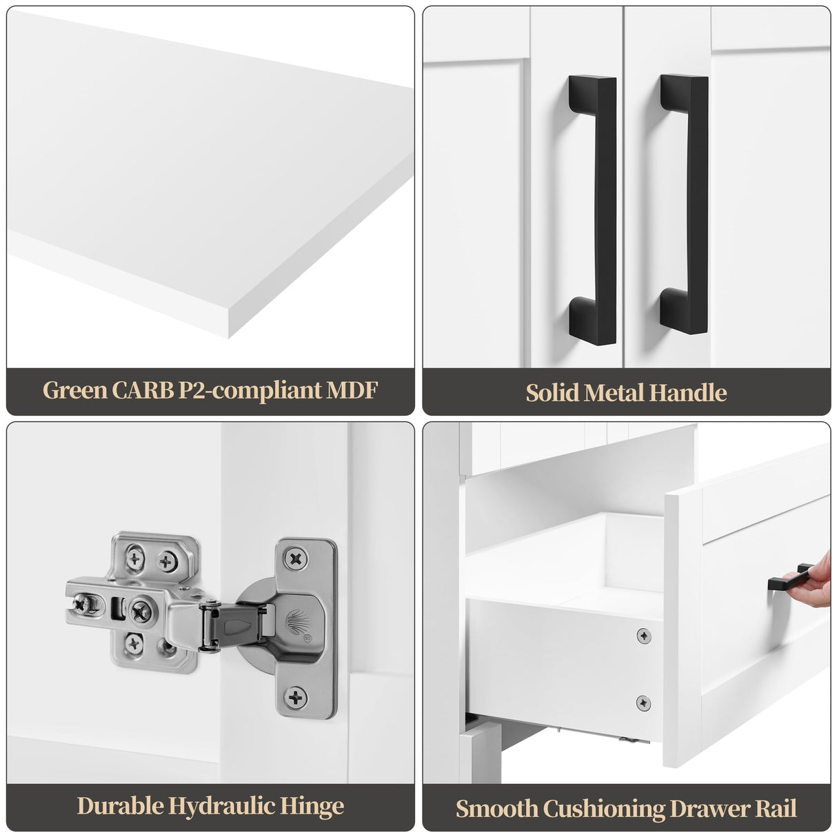 Yaheetech 24.5" Modern Bathroom Vanity with Ceramic Basin, Undermount Bathroom Vanity Sink Cabinet with 2 Doors and 1 Drawer, Free Standing Bathroom Storage Cabinet with Sink Combo Set, White Yaheetech