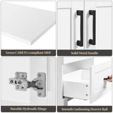 Yaheetech 24.5" Modern Bathroom Vanity with Ceramic Basin, Undermount Bathroom Vanity Sink Cabinet with 2 Doors and 1 Drawer, Free Standing Bathroom Storage Cabinet with Sink Combo Set, White Yaheetech