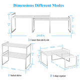 BlisXybion Set of 2 Kitchen Cabinet Organizer Shelf Stackable Sturdy Metal Counter Countertop Pantry Storage Rack BlisXybion