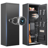 10-13 Gun Safe, Gun Safe for Rifles and Pistols, Gun Safes for Home Rifle and Pistols, Biometric Fingerprint Security, Fingerprint Gun Cabinet for Rifles and Password Lock Xyvaly