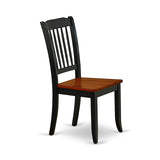 East West Furniture DAC-BCH-W Danbury Dining Room Chairs - Slat Back Solid Wood Seat Chairs, Set of 2, Black & Cherry East West Furniture