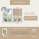 Boolegon No Drill No Tools Roller Shades for Windows, Blackout Linen Fabric, Cordless Roller Blinds, Thermal Insulated UV Protection Window Shades for Home,Bedroom,Office, Blackout-Beige,Custom Size Boolegon