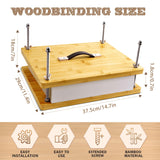 HAOPENGYOU 14.7"x11.4" Large Bamboo Book Press & Bookbinding Kit with Bone Folder, Awl, Needles - Complete DIY Book Repair Craft Set HAOPENGYOU