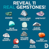 Discovery Kids Gemstone Dig Stem Science Kit by Horizon Group Usa, Excavate, Dig & Reveal 11 Real Gemstones, Includes Goggles, Excavation Tools, Streak Plate, Magnifying Glass & More Discovery Kids
