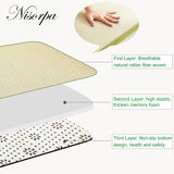 Nisorpa 71'' x 71'' Japanese Tatami Mat Igusa Tatami Mattress 0.47'' Thick Japanese Floor Mattress Rattan Non-Slip Breathable Memory Foam Area Rug Tatami Rug Mat Bedroom Sleeping Crawling Mat, Green Nisorpa