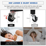 Lifetime Home 4-Tier Foldable Storage Shelf with Wheels - Metal Collapsible Shelving Unit Display, Rolling Cart for Books Kitchen Storage Shelves, Pantry & Closet Organizer, Office Room Decor - White Lifetime Home