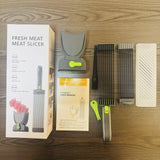 Gugxiom Fresh Meat Slicer Cleaver, Thickness Adjustable 2 or 4 mm, 17 IN 1 Stainless Steel Manual Fresh Meat Cutter Food Slicer, Fresh Meat Slicing Shredding, Not for Frozen or Deil Meat (Grey) Gugxiom