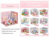 Kisoy Dollhouse Miniature with Furniture Kit, DIY 3D Wooden DIY House Kit A Corner of a Small Apartment Style with Dust Cover & LED,Handmade Tiny House Toys for Kids Adults Gift (Toy Room) Kisoy