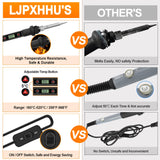 Soldering Iron Kit 80W LCD Adjustable Temperature 180-520℃ Solder Kit Electronics 13 in 1 Welding Tools with ON/OFF Switch, Solder Wire, Flux, 5 Soldering Tips, Desoldering Pump, Stand, Tweezers LJPXHHU