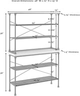 Crosley Furniture Madeleine Baker's Rack with Shelves for Storage, Microwave Stand, Coffee Bar, Steel with Faux Marble Top Crosley Furniture