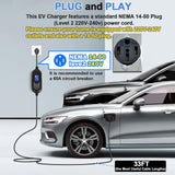 SubSun Universal Portable Level 2 EV Charger 50Amp 240V Electric Car Charger for All North American EVs Includes J1772 and Tesla, 33FT EV Charging Cable with NEMA 14-50 Plug (with Tesla Adapter) SubSun