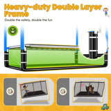 Zupapa 5 in 1 Rectangle Kids Trampoline 6FT with Hammock Chair, Basketball Hoop, and Safety Net - Indoor/Outdoor Heavy-Duty Square Trampoline for Toddlers Ages 3-6, 220LBS Capacity Zupapa