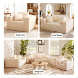 Single Cloud Sofa, Giant Bean Bag Chair with High Backrest & Wider Armrest, Foam Boneless Couch for Small Spaces, Comfy Furry Sofas with Pillows for Living Room, Bedroom, Apartment, Dorm, Office Sonovafurn