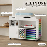 Craft organization and storage Cart Compatible with Cricut Machine, Rolling Craft Organizer With lDual Drawers & Cabinet Door, Vinyl Roll Holder, and Spacious Compartments (Extra Large) CXQ