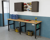 SPECRAFT 72“ Adjustable Heavy Duty Workbench with 4 AC Outlet and 2 USB Ports Power Outlets, 5000 Lbs Capacity, Rubber Wood Top for Garage, Workshop, Office SPECRAFT