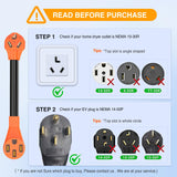Nilight EV Charger Adapter Cord 30 Amp to 50 Amp 3 Prong Pure Copper Old Dryer Outlet to EV Plug Conversion Heavy Duty 10 Gauge Wire 10-30P 14-50R 30M/50F for Level 2 EV Charging Nilight