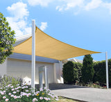Outdoor Sun Shade Sail Canopy, 10' x 14' Rectangle Shade Cloth Patio Cover - UV Resistant Sunshade Fabric Awning Shelter for Deck Yard Garden Carport (Sand Color) DIIG